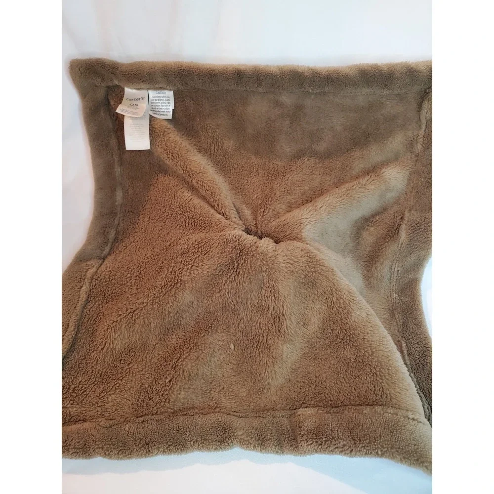 Carter's Brown Gray Teddy Bear Security Blanket Lovey‎